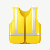 3D reflective vest, collage element psd