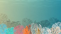 Coral reef, green desktop wallpaper background