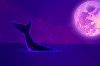 Aesthetic purple ocean background, aesthetic paint illustration