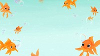 Cute goldfish, green desktop wallpaper background