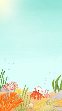 Cute hermit crab iPhone wallpaper background