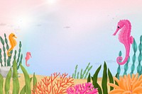 Aesthetic sea life background, aesthetic paint illustration