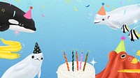 Sea life birthday desktop wallpaper background