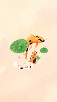 Koi fish couple iPhone wallpaper background