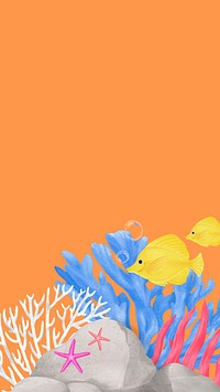 Orange coral reef iPhone wallpaper background