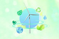 Wind turbine, green energy, 3D environment remix