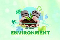 Environment word, colorful 3D remix