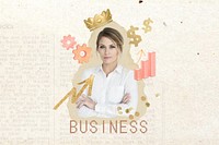 Success businesswoman collage element