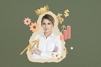 Success businesswoman collage element