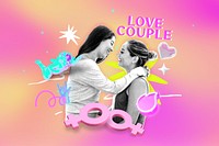 Love couple collage element remix