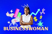 Business woman collage element remix