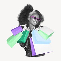 Black woman enjoy shopping