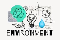 Sustainable energy, environment doodle remix