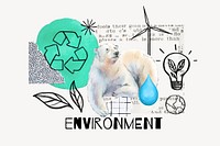 Polar bear, global warming, environment doodle remix