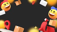 Delivery service frame HD wallpaper, 3D illustration