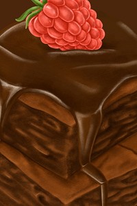 Chocolate cake dessert background, food illustration