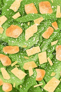 Caesar salad background, healthy food illustration
