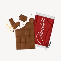 Chocolate bar, dessert illustration