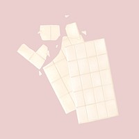 White chocolate bar, dessert illustration