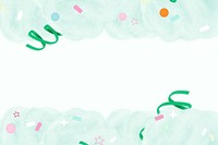 Green cotton candy background, cute border