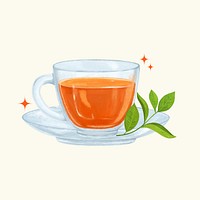 Hot tea, afternoon  beverage illustration