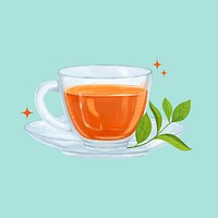 Hot tea, afternoon  beverage illustration