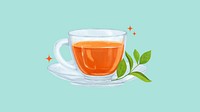 Hot tea desktop wallpaper, drink illustration