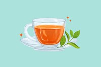 Hot tea, afternoon  beverage illustration