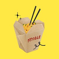 Chinese takeaway noodle, Asian food illustration