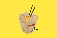 Chinese takeaway noodle, Asian food illustration