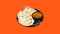 Indian butter chicken desktop wallpaper, naan bread illustration