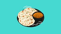 Indian butter chicken desktop wallpaper, naan bread illustration