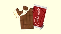 Chocolate bar HD wallpaper, dessert illustration