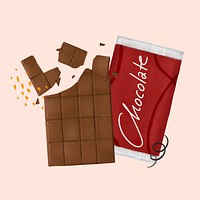 Chocolate bar, dessert illustration