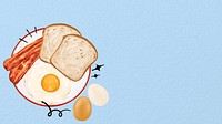 Yummy breakfast illustration HD wallpaper, fried-egg, bacon & toast background