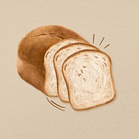 Bread loaf, homemade pastry illustration