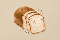 Bread loaf, homemade pastry illustration