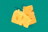 Alpine cheese, dairy food illustration