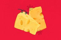 Alpine cheese, dairy food illustration