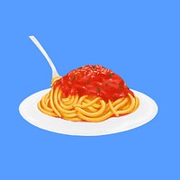 Spaghetti bolognese, food illustration