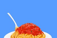 Spaghetti bolognese background, food illustration