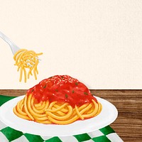 Delicious spaghetti background, beige border background