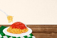 Delicious spaghetti background, beige border background