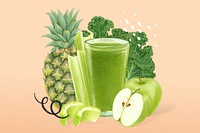 Celery apple juice, healthy drink illustration