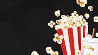 Popcorn movie snacks computer wallpaper, black food background