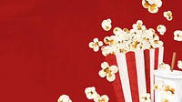 Popcorn movie snacks computer wallpaper, red food background