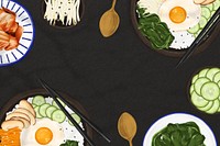 Bibimbap Korean food background, Asian cuisine illustration