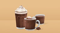 Sweet chocolate drinks computer wallpaper, dessert beverage illustration