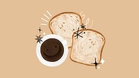 Bread slices coffee desktop wallpaper, breakfast food background