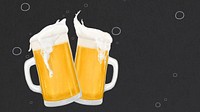 Frizzy beer glasses desktop wallpaper, alcoholic beverage illustration